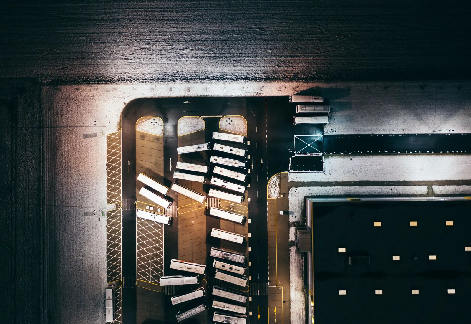 Aerial view of a logistics hub